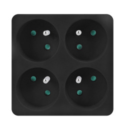 Solight Rozbočka, 4 x 10A, černá