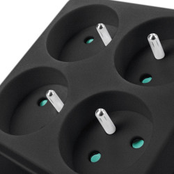 Solight Rozbočka, 4 x 10A, černá