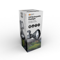 Solight LED ruční svítilna nabíjecí s power bankem, 800lm, Li-Ion, USB
