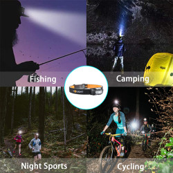 Solight LED čelová nabíjecí svítilna, 150 + 100lm, bílé a červené světlo, Li-ion, USB