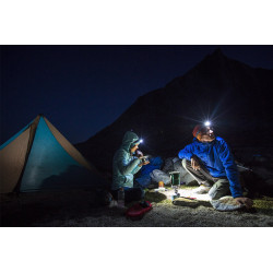 Solight LED čelová nabíjecí svítilna, 150 + 100lm, bílé a červené světlo, Li-ion, USB