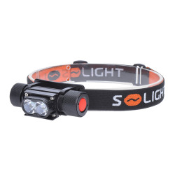 Solight LED čelová nabíjecí svítilna, 650lm, Li-ion, USB