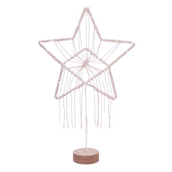 Solight LED vánoční hvězda stolní, pletená, 35x LED, 2x AAA