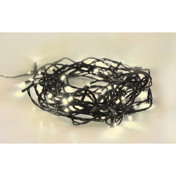 Solight LED venkovní vánoční řetěz, 100LED, 10m, 3m přívod, 8 funkcí, IP44, 3x AA, teplá bílá