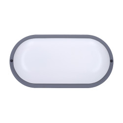 Solight LED venkovní osvětlení oválné, 20W, 1500lm, 4000K, IP54, 26cm, šedá barva