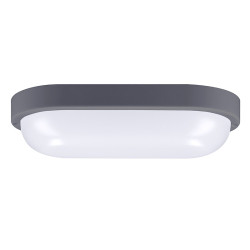 Solight LED venkovní osvětlení oválné, 20W, 1500lm, 4000K, IP54, 26cm, šedá barva