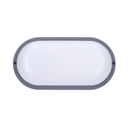 Solight LED venkovní osvětlení oválné, 13W, 910lm, 4000K, IP54, 21cm, šedá barva