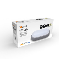 Solight LED venkovní osvětlení oválné, 13W, 910lm, 4000K, IP54, 21cm, šedá barva