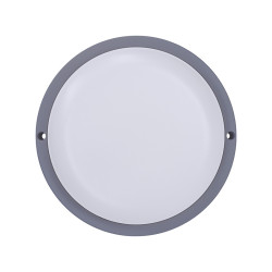 Solight LED venkovní osvětlení kulaté, 13W, 910lm, 4000K, IP54, 17cm, šedá barva