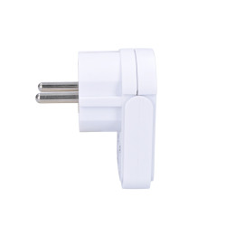 Solight zástrčka úhlová, nízký profil od stěny, IP20, bílá