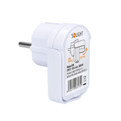 Solight zástrčka úhlová, nízký profil od stěny, IP20, bílá