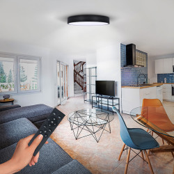 Solight LED osvětlení s dálkový ovladačem, 36W, 2300lm, 30cm, změna chromatičnosti, stmívatelné, černá