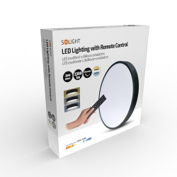 Solight LED osvětlení s dálkový ovladačem, 36W, 2300lm, 30cm, změna chromatičnosti, stmívatelné, černá