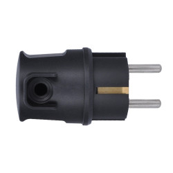 Solight zástrčka do vlhka, úhlová, IP44, černá