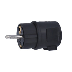 Solight zástrčka do vlhka, úhlová, IP44, černá