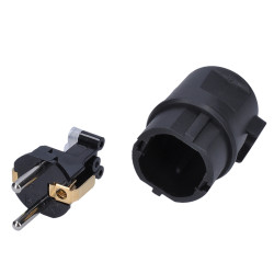 Solight zástrčka do vlhka, úhlová, IP44, černá