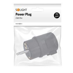 Solight zástrčka do vlhka, úhlová, IP44, černá