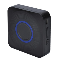 Solight bezdrátový zvonek, bateriový + USB, 200m, černý, learning code