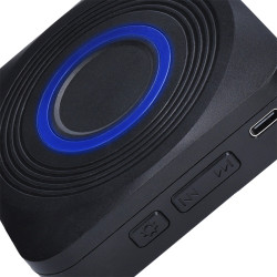 Solight bezdrátový zvonek, bateriový + USB, 200m, černý, learning code