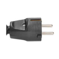 Solight zástrčka přímá, IP20, černá