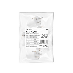 Solight zástrčka přímá, IP20, bílá