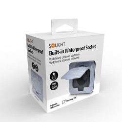 Solight vestavná podlahová zásuvka, IP55, obdélníkové víčko