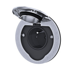 Solight vestavná podlahová zásuvka, IP55, kulaté víčko