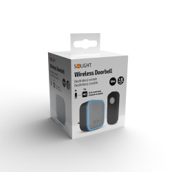 Solight bezdrátový zvonek, do zásuvky, 180m, černý, learning code
