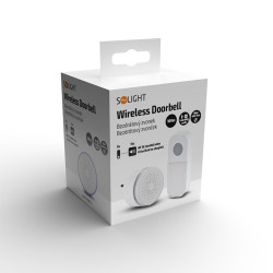 Solight bezdrátový mini zvonek, do zásuvky, 180m, bílý, learning code