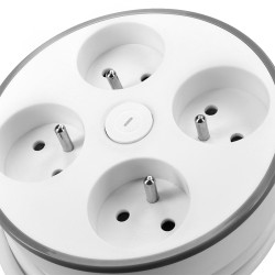 Solight 4z prodlužovací přívod, 2m, 3 x 1mm2, bílý, vypínač