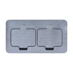 Solight vestavná podlahová dvojzásuvka, IP55, obdélníkové víčko