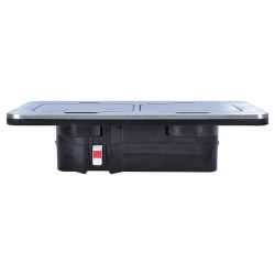 Solight vestavná podlahová dvojzásuvka, IP55, obdélníkové víčko