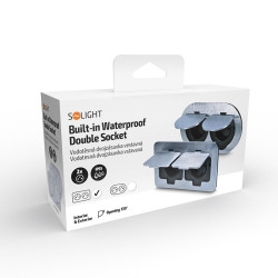 Solight vestavná podlahová dvojzásuvka, IP55, obdélníkové víčko