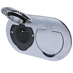 Solight vestavná podlahová dvojzásuvka, IP55, kulaté víčko