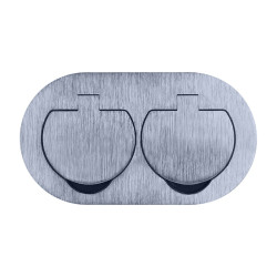 Solight vestavná podlahová dvojzásuvka, IP55, kulaté víčko