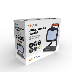 Solight LED reflektor 20W, přenosný, nabíjecí, 2000lm, oranžovo-černý