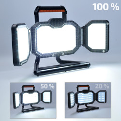 Solight LED reflektor 30W, přenosný, nabíjecí, 3000lm, oranžovo-černý