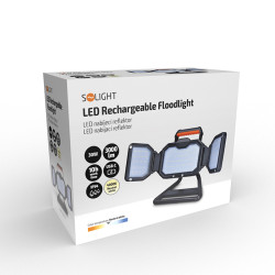 Solight LED reflektor 30W, přenosný, nabíjecí, 3000lm, oranžovo-černý