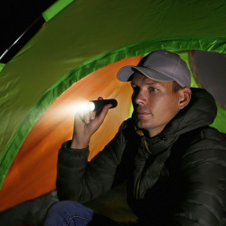 Solight LED nabíjecí kapesní svítilna, 120lm, Li-Ion, USB, hliník, černá