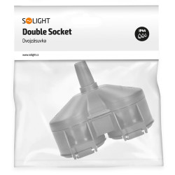 Solight dvojzásuvka do vlhka, IP44, černá