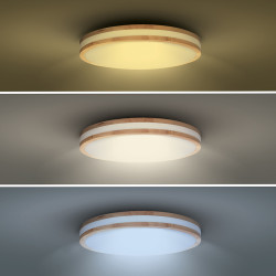 Solight LED osvětlení s dálkovým ovladačem Woody, 48W, 3360lm, 38cm, změna chromatičnosti, stmívatelné