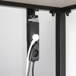 Solight 3z + USB A+C přenosné stolní zásuvky, 2m, černá, USB rychlonabíječka 20W PD