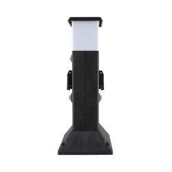 Solight zahradní sloupek IP44 s LED osvětlením, plast, 2 zásuvky, hranol, černý