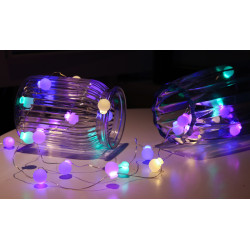 Solight LED vánoční řetěz barevné koule, 40x LED, 4m, 2x AA