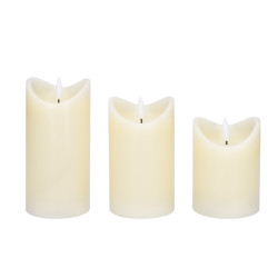 Solight sada LED svíček z přírodního vosku, 3ks, AAA