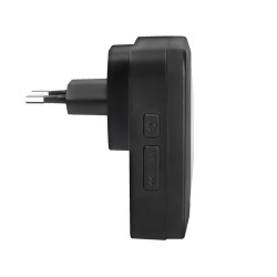 Solight bezdrátový zvonek a noční světélko, do zásuvky, 150m, černý, learning code