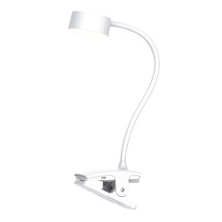 Solight LED stolní nabíjecí lampička, 2W, 210lm, 3CCT, bílá, clip
