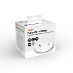 Solight USB A+C 24W PD výsuvná nabíječka, bílá
