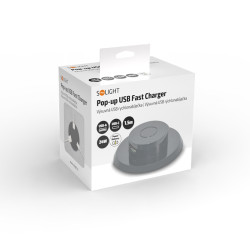 Solight USB A+C 24W PD výsuvná nabíječka, černá