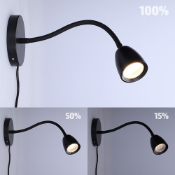 Solight LED nástěnná lampička, stmívatelná, 4W, 280lm, 3000K, černá